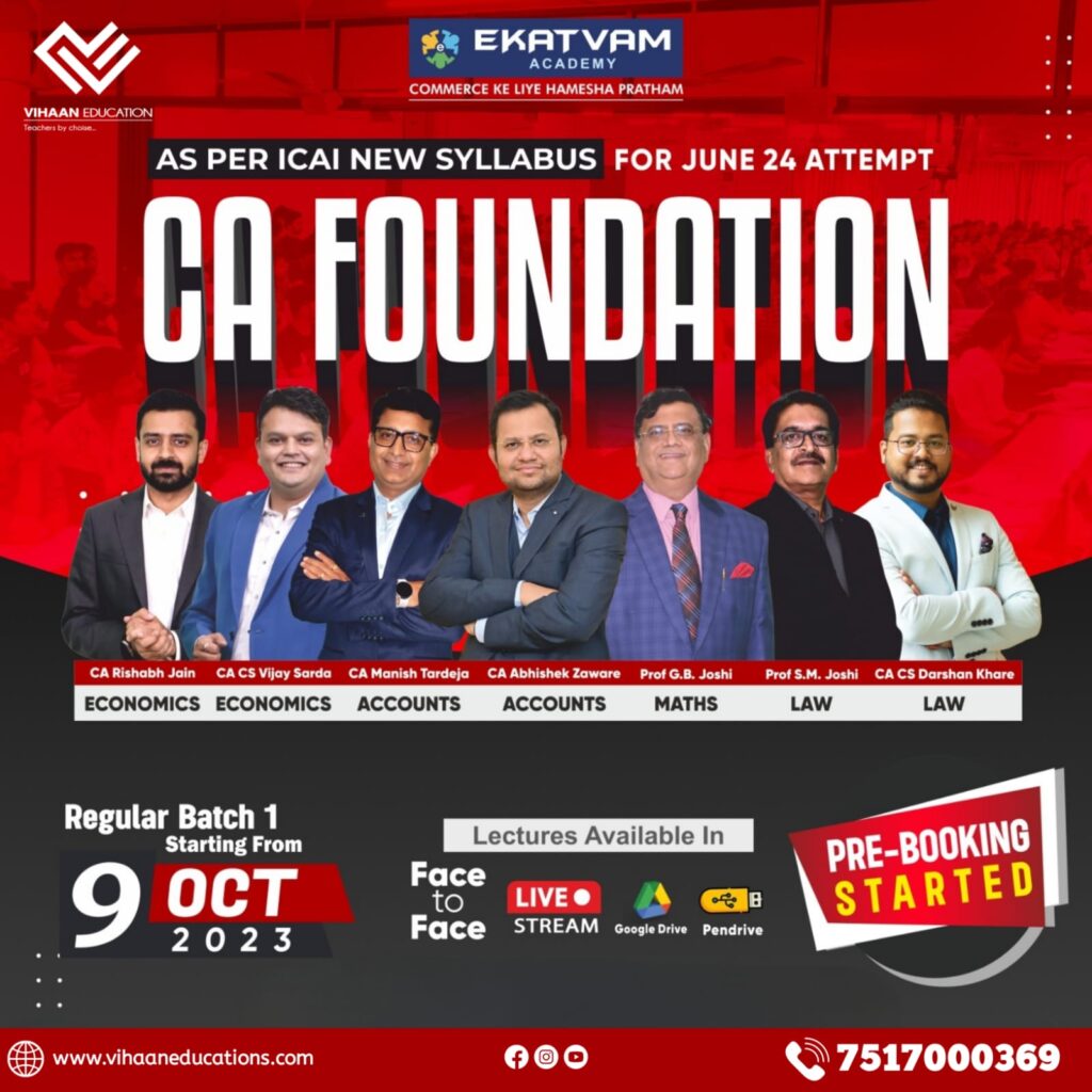 CA Foundation Combo Live Lecture Regular New Syllabus Ekatvam