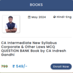CA INTERMEDIATE NEW SYLLABUS CORPORATE & OTHER LAWS MCQ QUESTION BANK BOOK BY CA INDRESH GANDHI