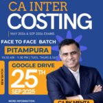 CA INTER  COST – JAN / MAY & SEP 2026 EXAMS