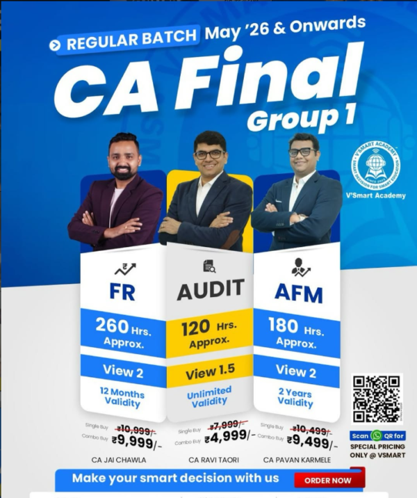 CA Final Combo | FR, AUDIT, AFM | Live + Recorded Batch | Regular In ...