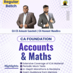 CA Foundation Accounting & Maths - Regular Batch - Navinclasses For Jan 26 / May 26